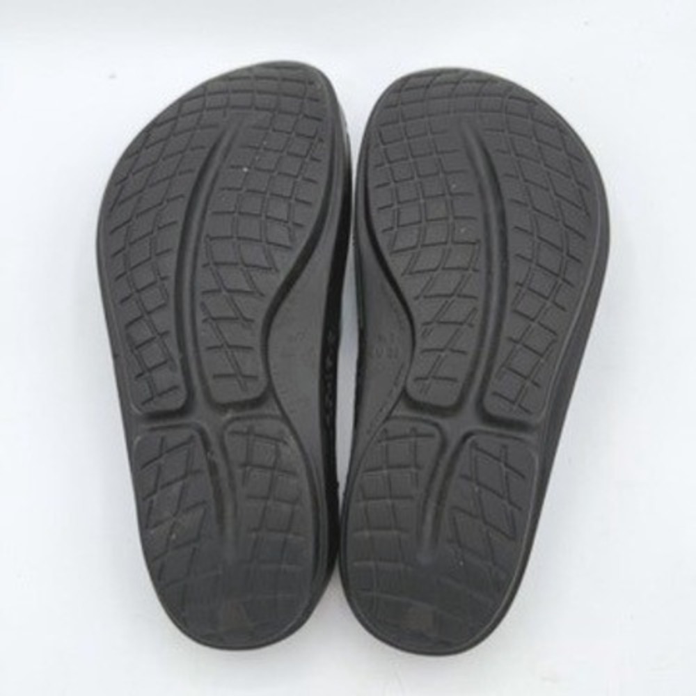 OOFOS OOlala Thong Sandal Women W7 Black Iridescent Recovery Comfort Ergo Sporty - Picture 6 of 7